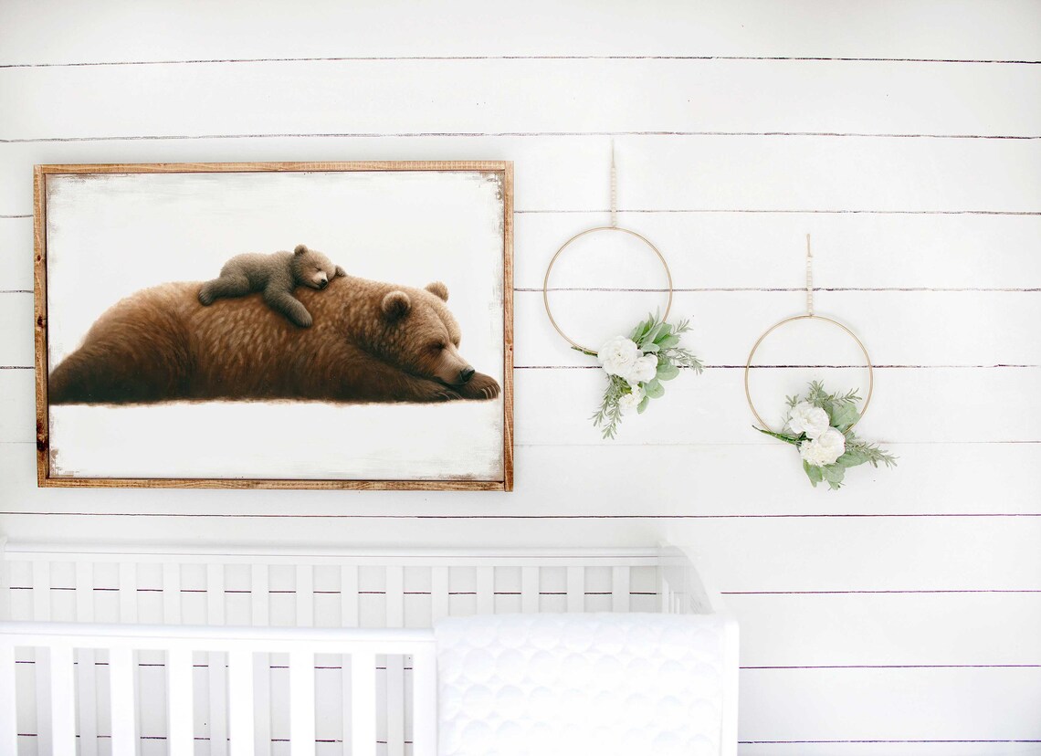 Bear Nursery Decor, Rustic Forest Animal Art Print - Image 2
