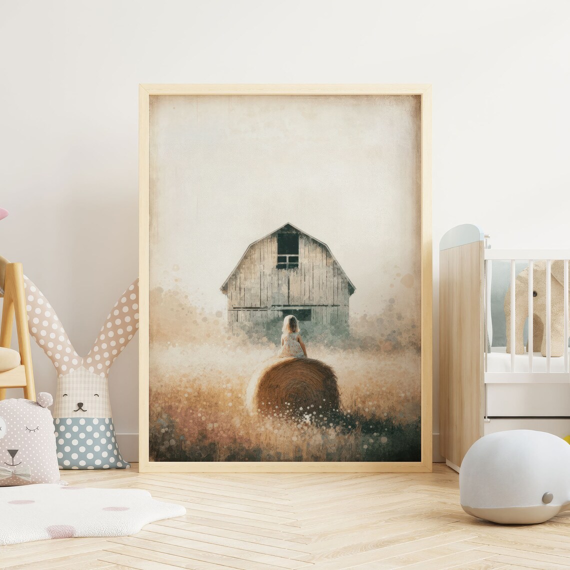 Little Farm Girl Print, Farmhouse Nursery Decor - Image 2
