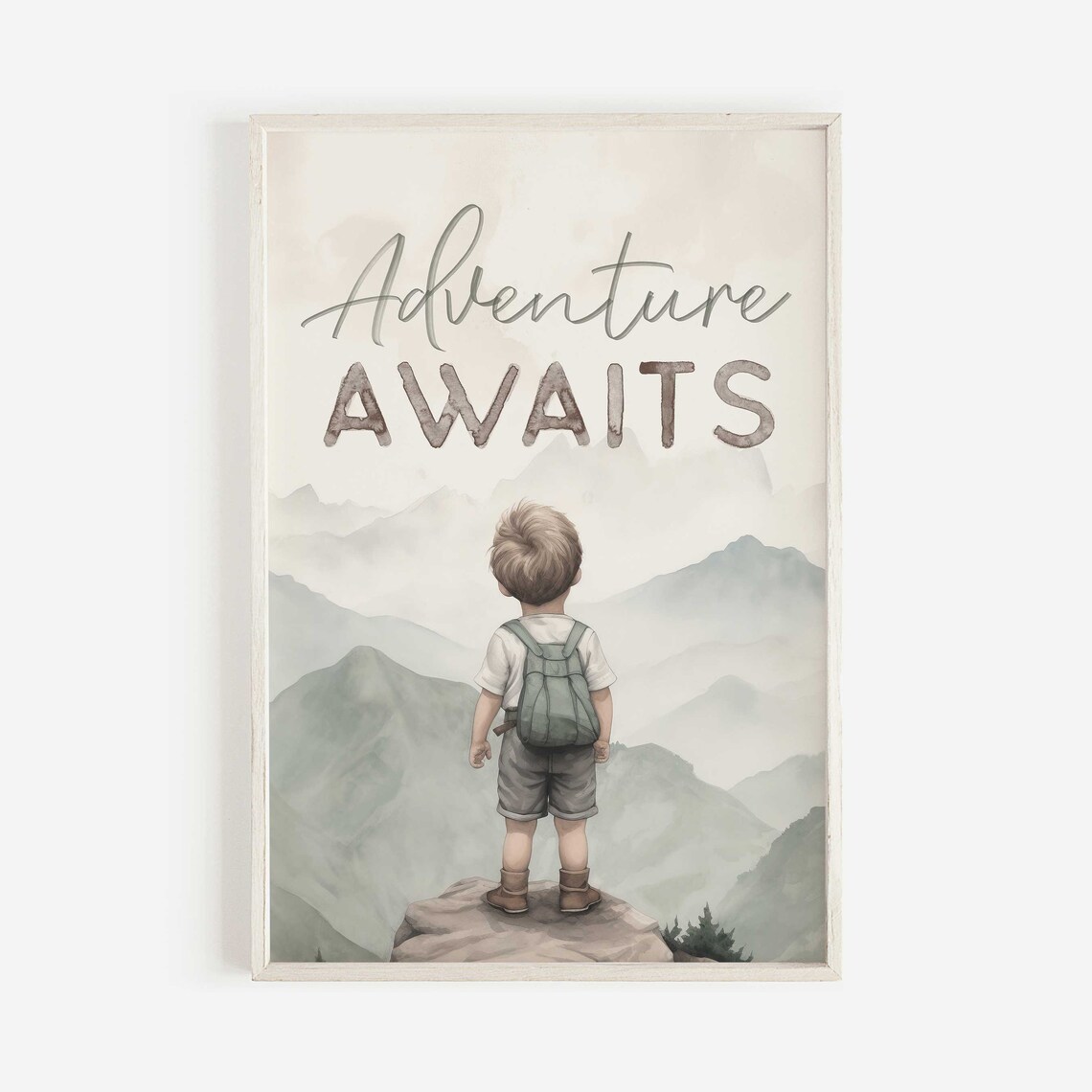 Adventure Awaits Boy Nursery Quote Art Print - Image 2