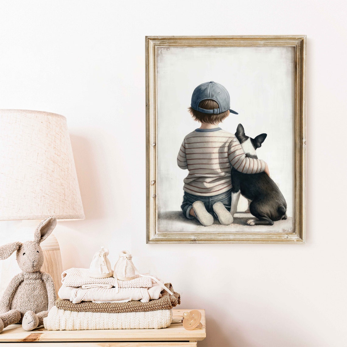 French Bulldog Nursery Wall Art Boy Dog Art Print Animal Nursery French Bulldog Art Print Puppy Nursery Print Kids Art - Image 2