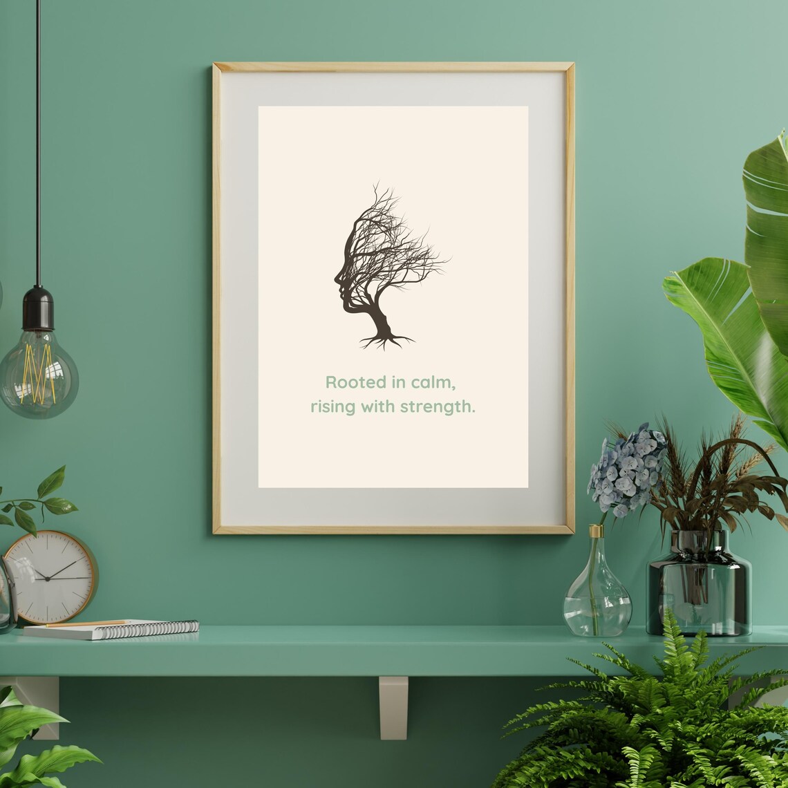 Rooted In Calm - Mindful Quote, Mental Strength