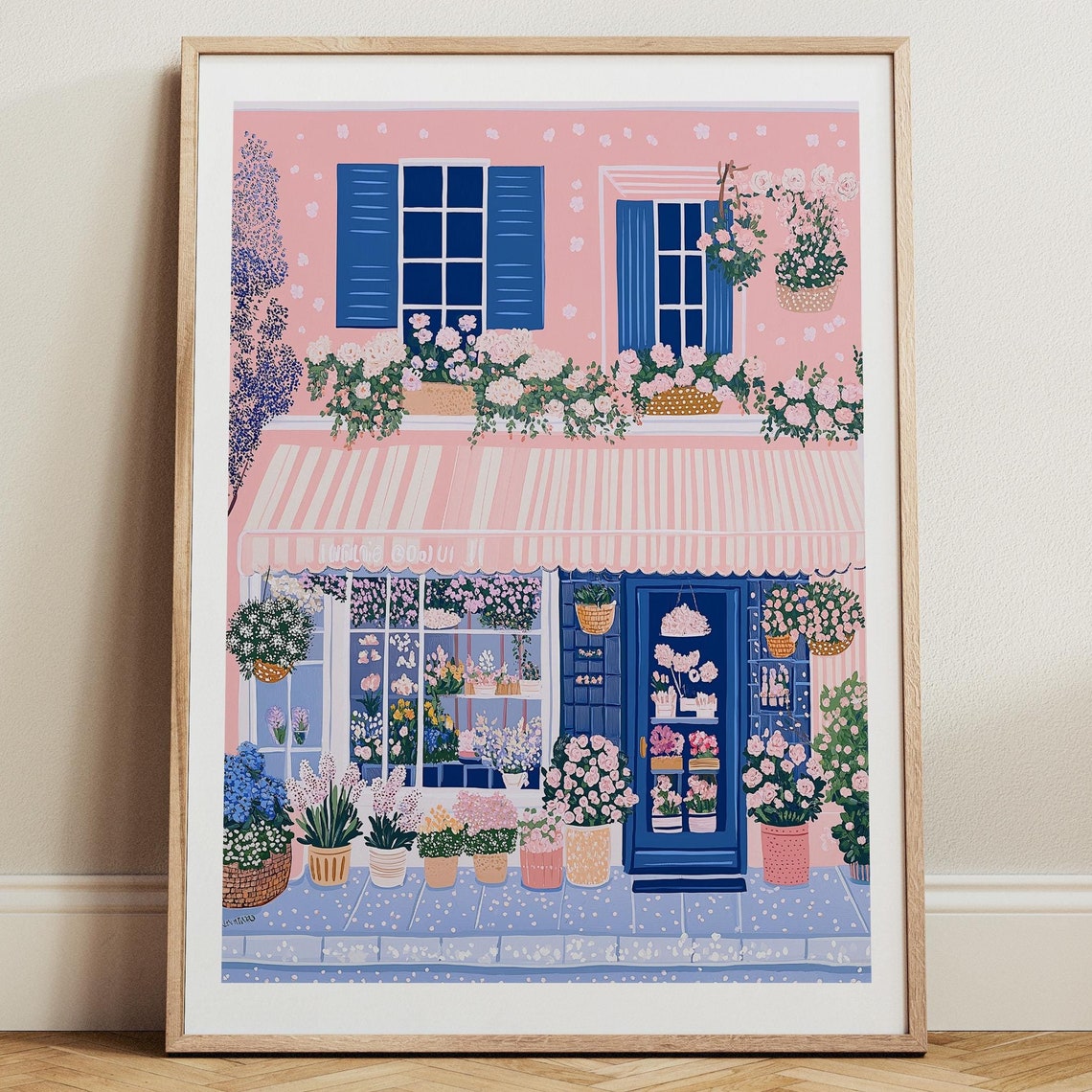 Flower Shop Print Florist Print Garden Shop Flower Market Print Flower Shop Floral Pink Wall Art Spring Wall Art Floral Wall Art 4