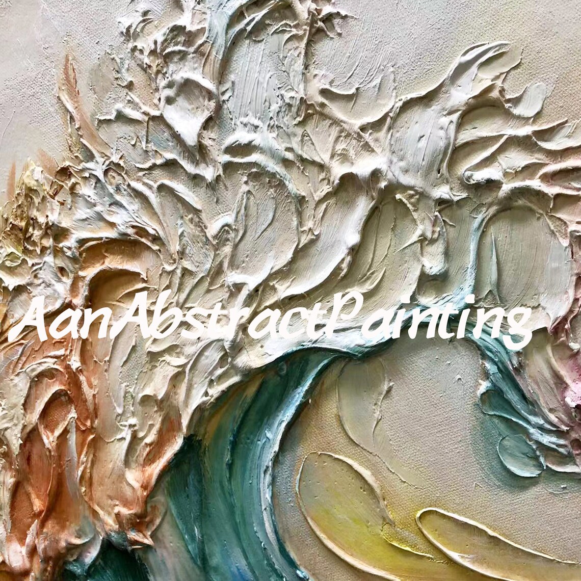 3D Spring Wave Texture Abstract Ocean Art Print - Image 2
