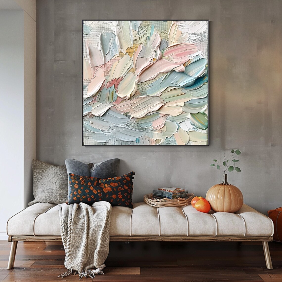 Abstract Feather Stroke Art Print, Pastel Palette - Image 3