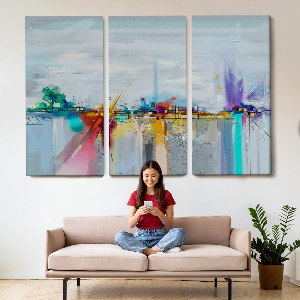 Brush Stroke Abstract Oil Painting Style Decorative Wall Art Abstract Wall Art Framed Wall Art Large Wall Art - Image 2