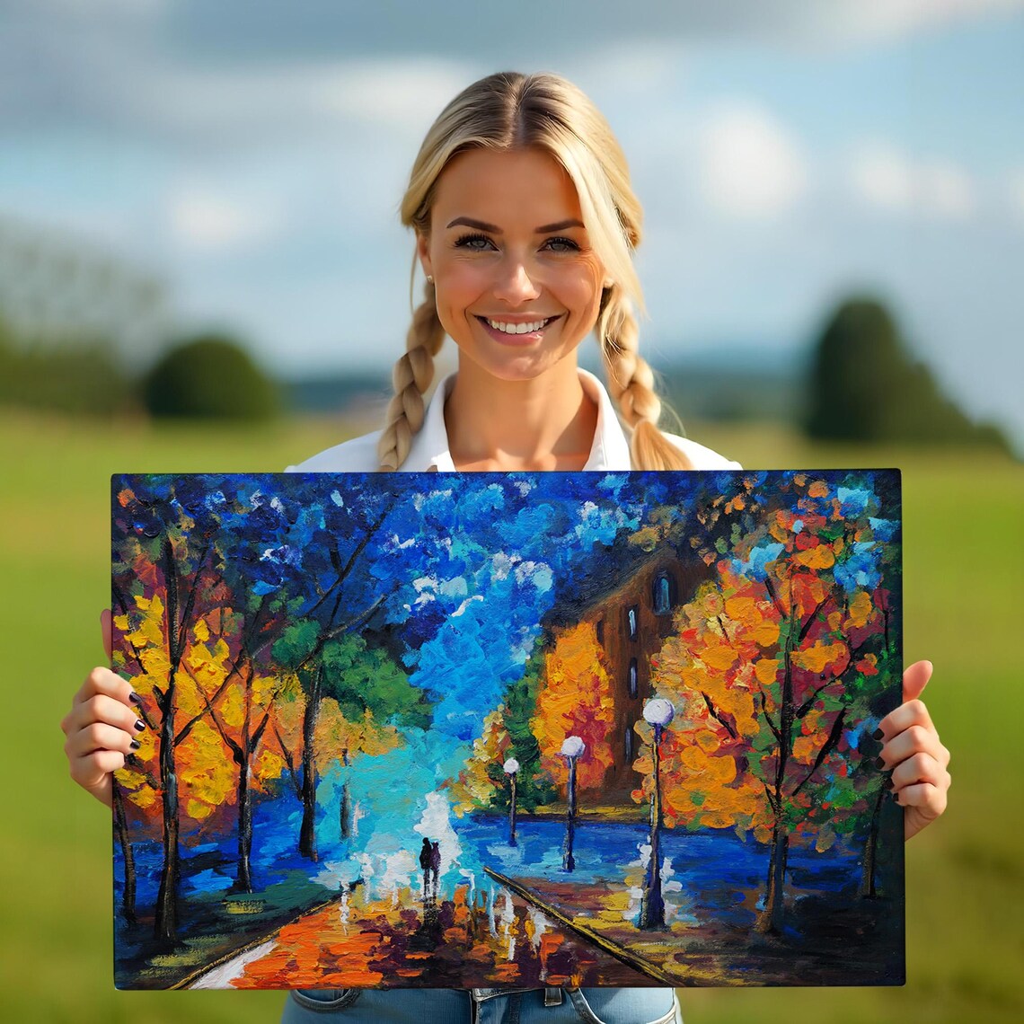 Night Walk In The Forest Decorative Wall Painting Nature Wall Decor Nature Wall Decor Landscape Wall Table - Image 5