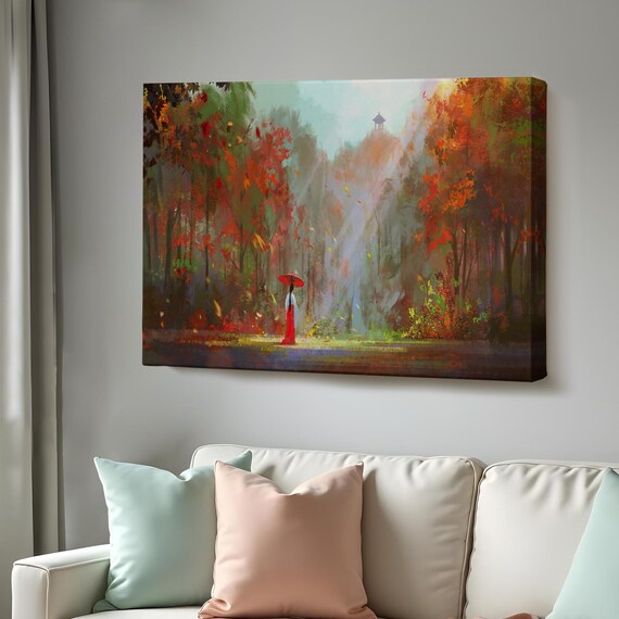 Japanese Noble Woman Under Sunlight In The Forest Home Decor Wall Art Classic Art Large Wall Hanging