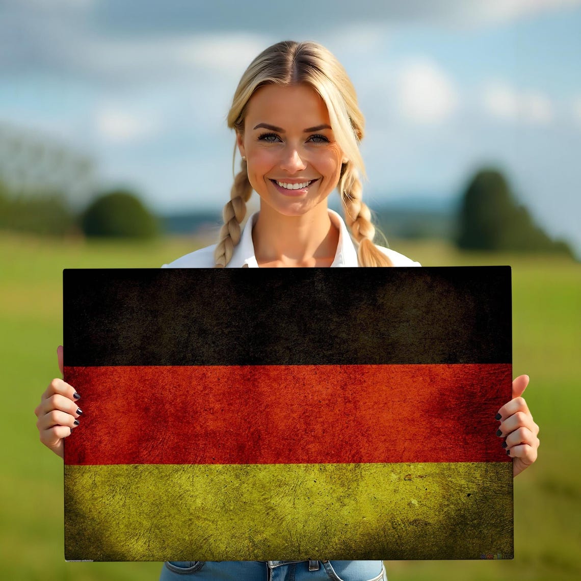 Distressed German Flag Grunge Texture Black Red Gold Vintage Wall Art - Image 5