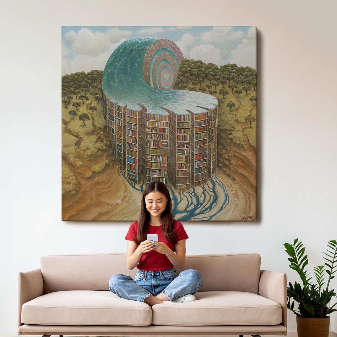 Surreal Library Art Print, Study Room Gift - Image 3