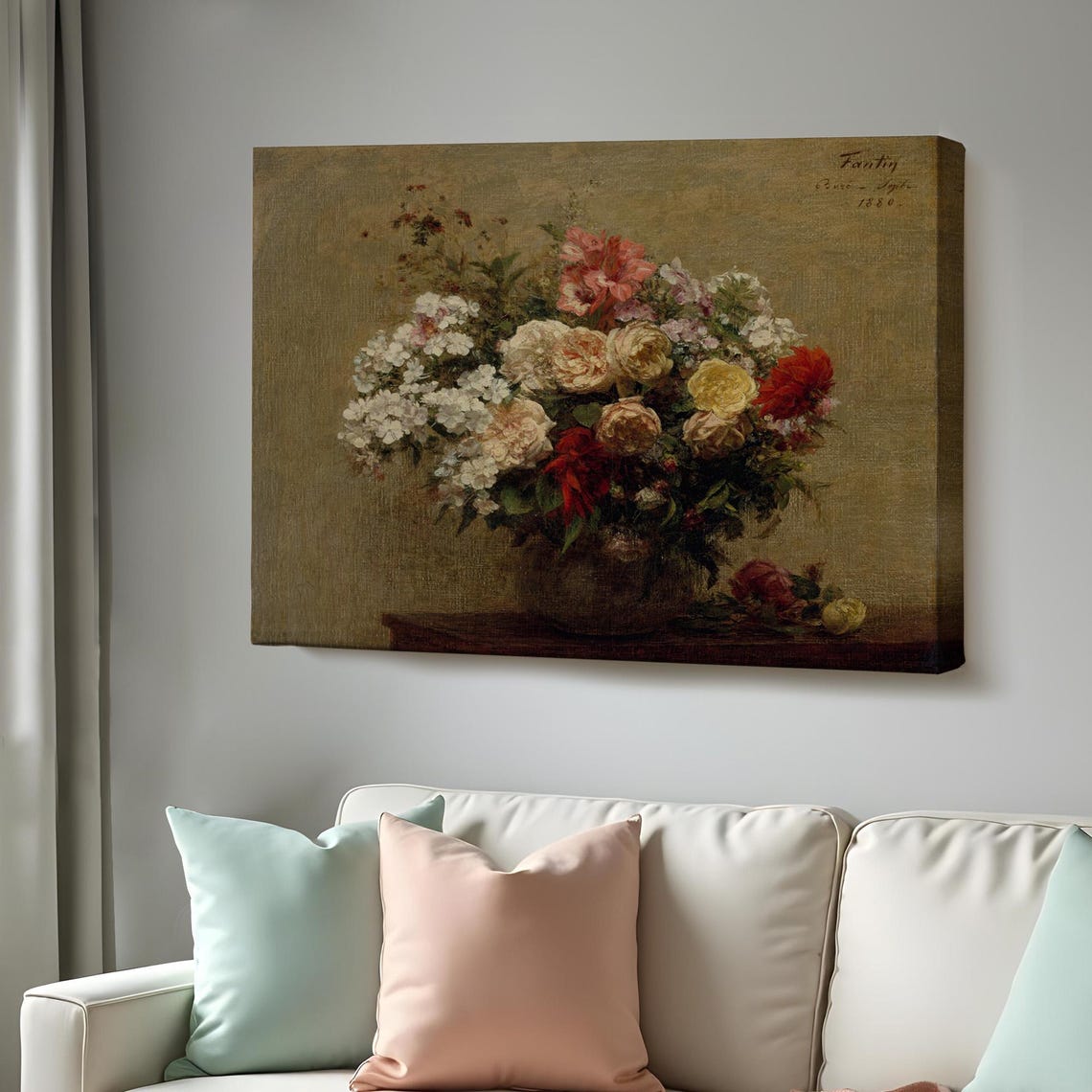 Vintage Floral Bouquet Roses Classical Old Master Still Life Art Print