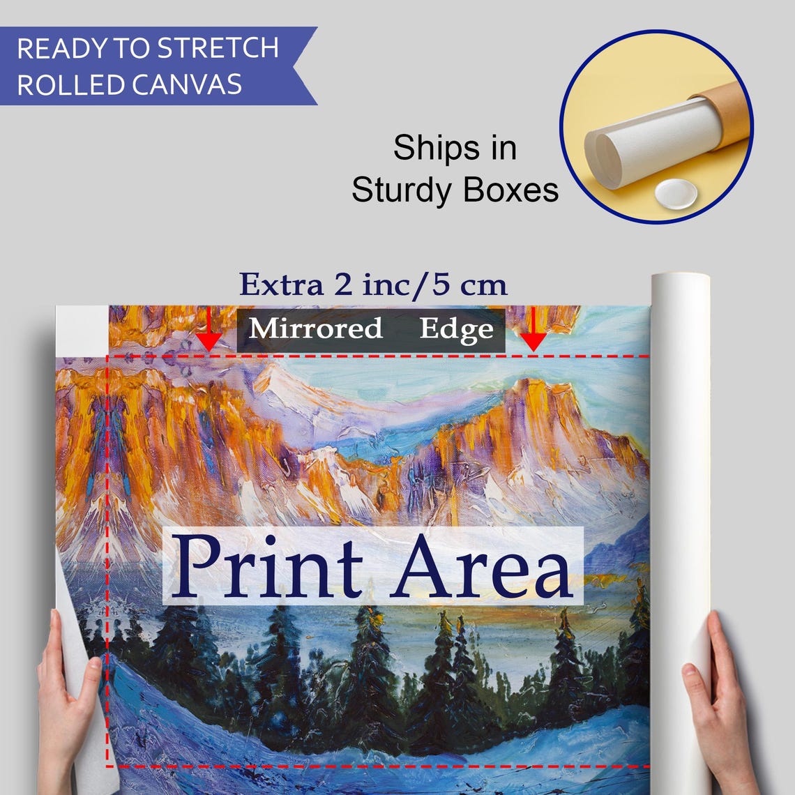 Russia Snow Capped Mountain Landscape Wall Painting Nature Wall Decor Landscape Wall Table Nature Art - Image 4