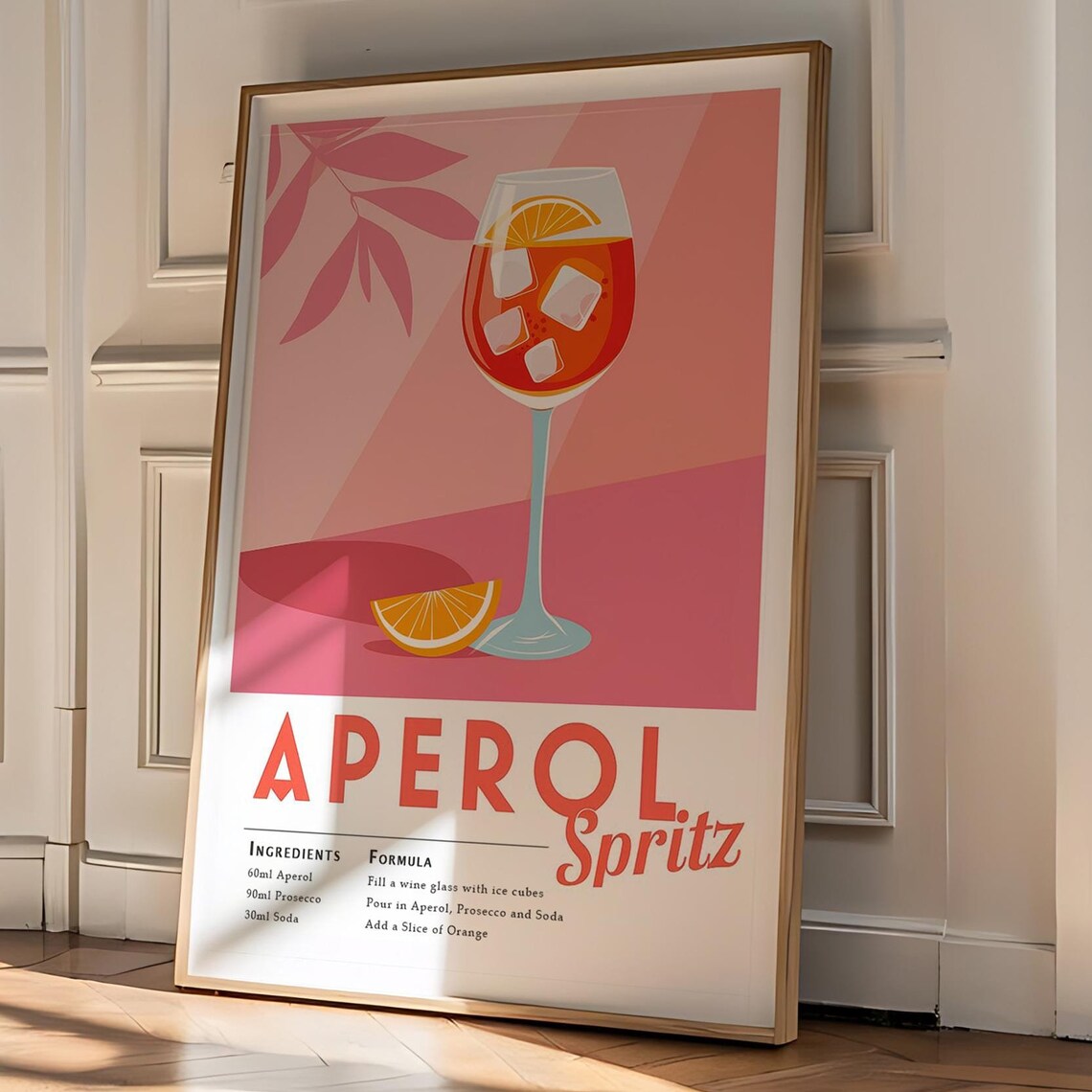 Aperol Spritz, Classic Recipe Poster Print - Image 4