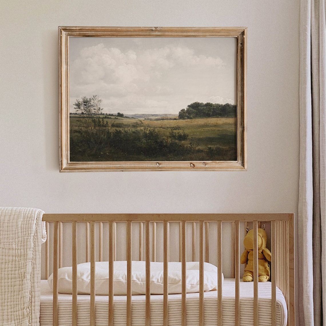 Vintage Summer Landscape Cloudy Sky Green Fields Country Poster - Image 5
