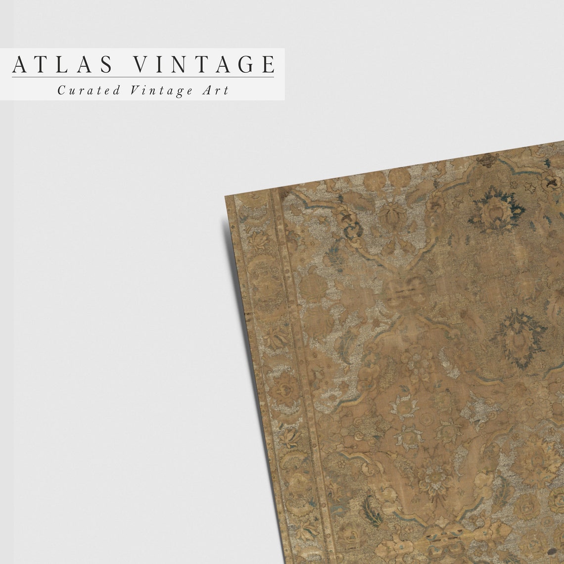 Antique Golden Rug Textile Vintage Oriental Carpet Pattern Art Poster - Image 7