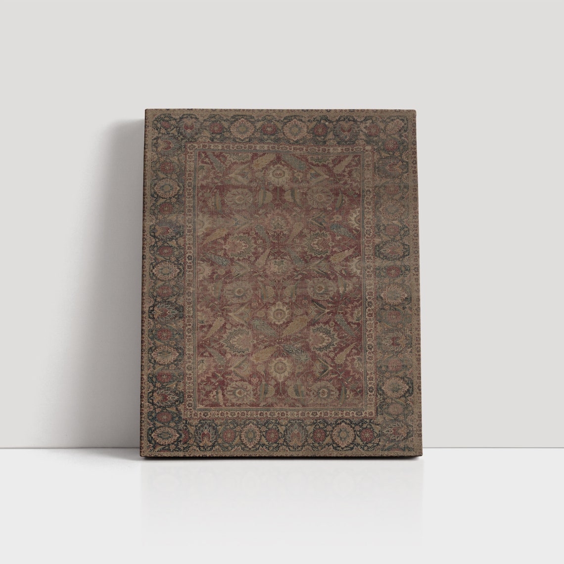 Antique Persian Rug Pattern Red Blue Textile Design Gallery Poster - Image 6