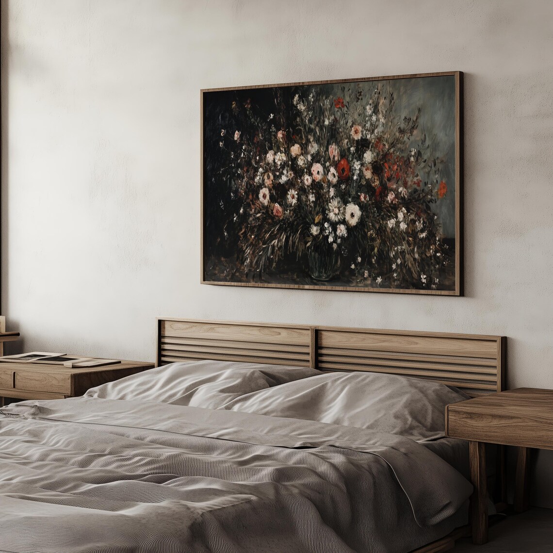 Dark Moody Flower Bouquet in Vase Vintage Floral Still Life Poster - Image 7