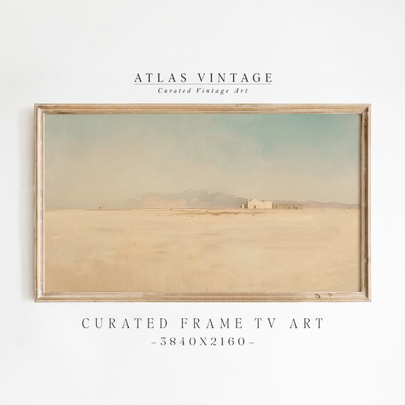 Minimal Desert Landscape Neutral Warm Tones Frame TV Art Print