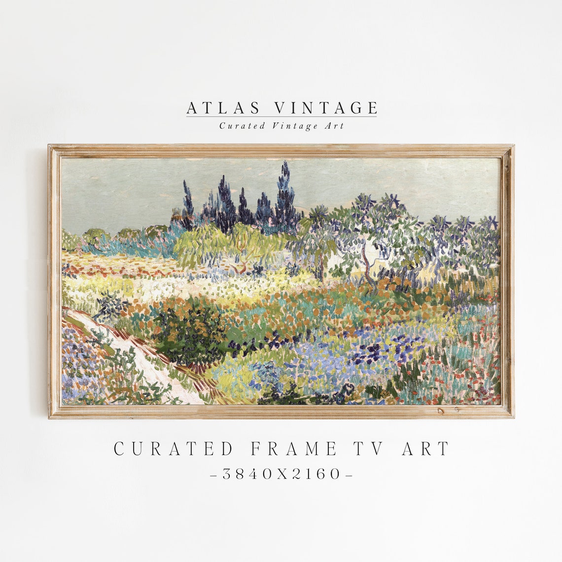 Vintage Flower Garden Painting Frame Tv Art Floral Landscape Frame Tv Flower Field Tv Screensaver Country Farmhouse Spring Dcor