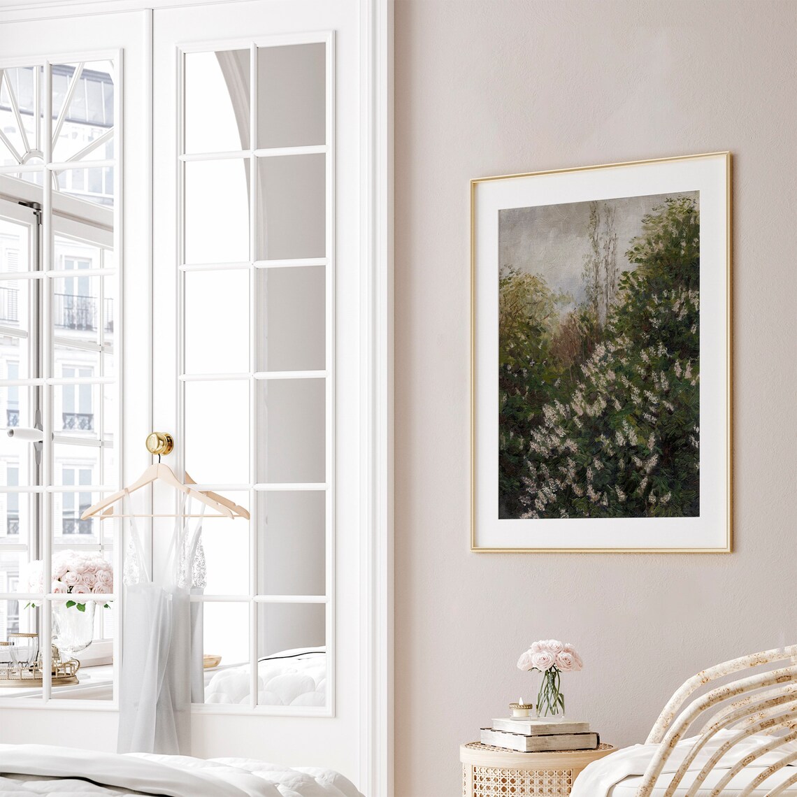 White Blossom Tree In Spring Impressionist Vintage Botanical Art Poster - Image 7