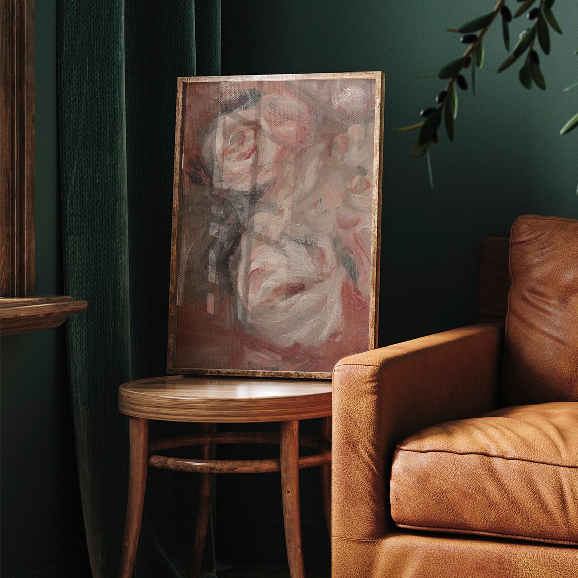Blush Pink Abstract Roses Impressionist Oil Painting Vintage Floral Poster - Image 6