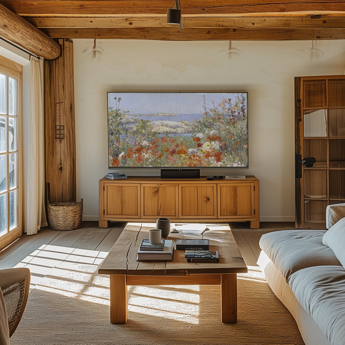 Costal Wildflower Field Frame Tv Art Vintage Spring Landscape Frame Tv Farmhouse Poppy Field Screensaver French Country Floral - Image 5