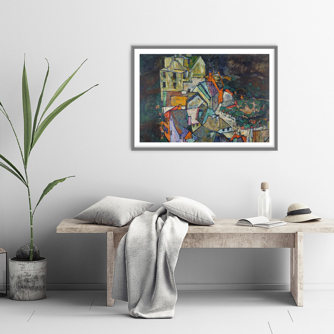 Egon Schiele End Of Town Houses 1913 Expressionist Village Art Poster - Image 3