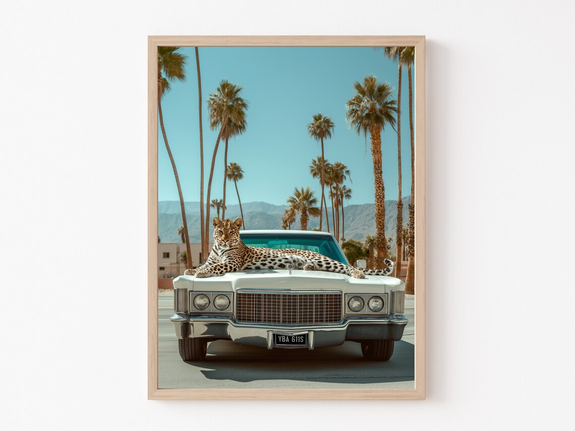 Leopard, Palm Springs Mid-Century Travel Poster