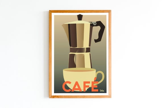 Coffee Poster Vintage Minimalist Travel Interior Decoration