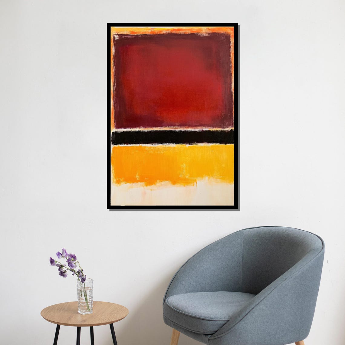 Mark Rothko Red Black Yellow Bold Color Field Abstract Print - Image 5