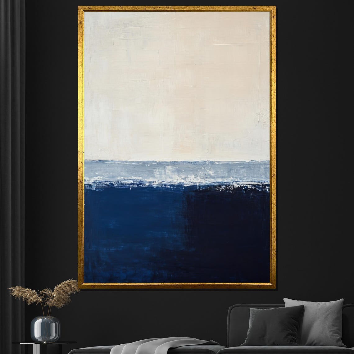 Mark Rothko Painting Blue And Beige Abstract Artwork Modern Art Gift For Wall Decor