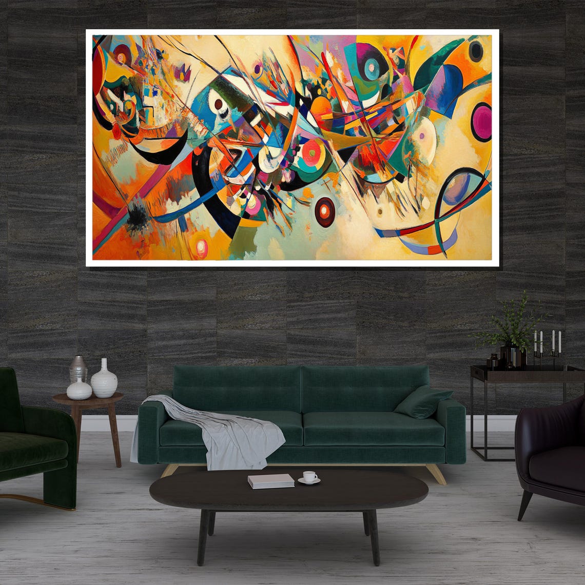 Abstract Geometric Colorful Painting Modern Wall Art Unique Gift For Living Room Bold Home Decor Statement Piece - Image 3
