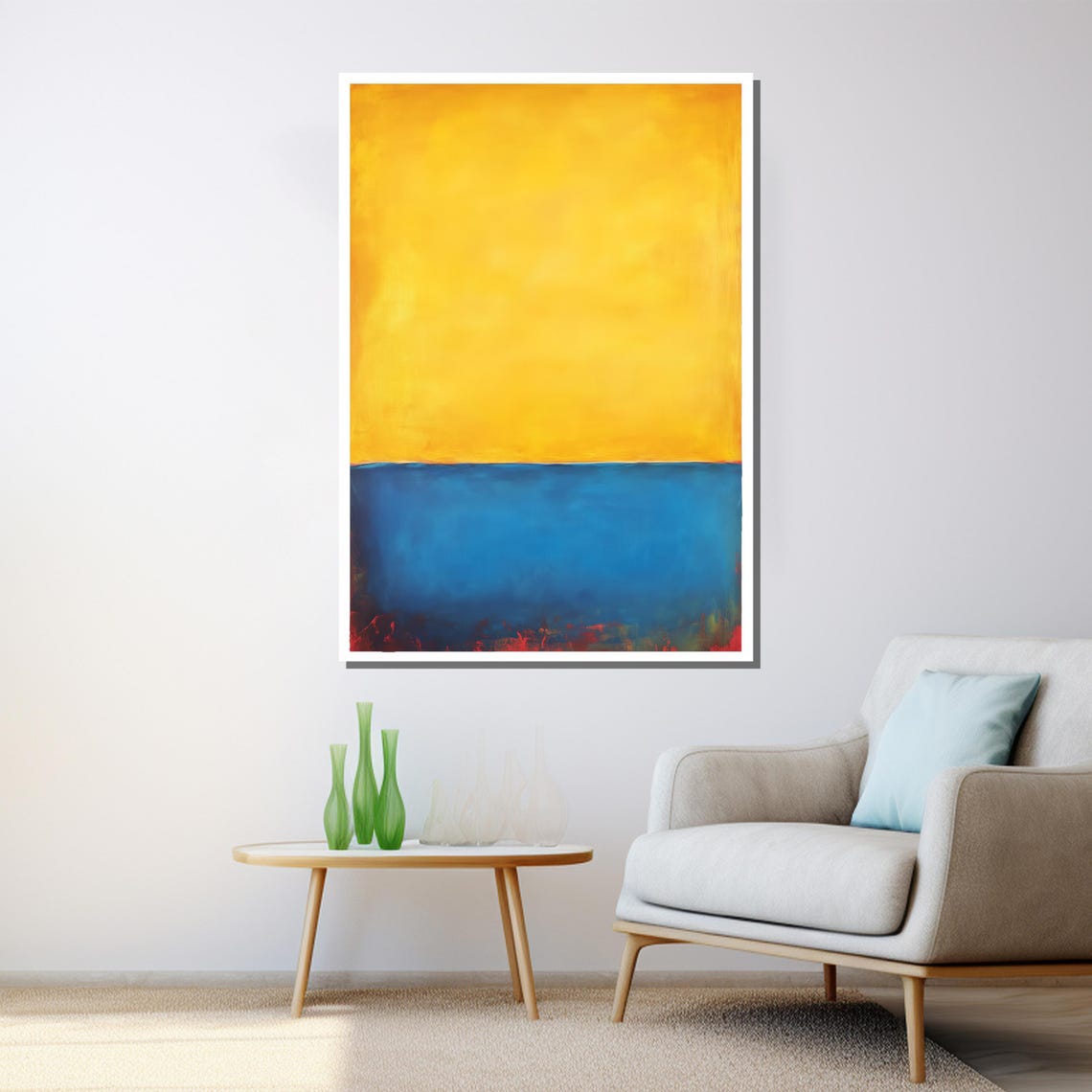 Mark Rothko Yellow Blue Bright Color Field Abstract Art Print - Image 3