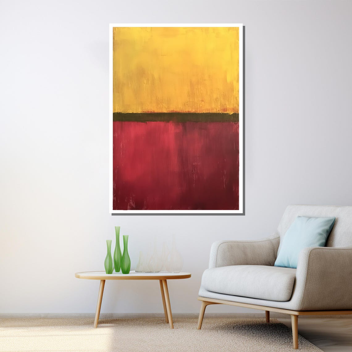 Mark Rothko Glowing Yellow Red Warm Glow Color Field Abstract Print - Image 3