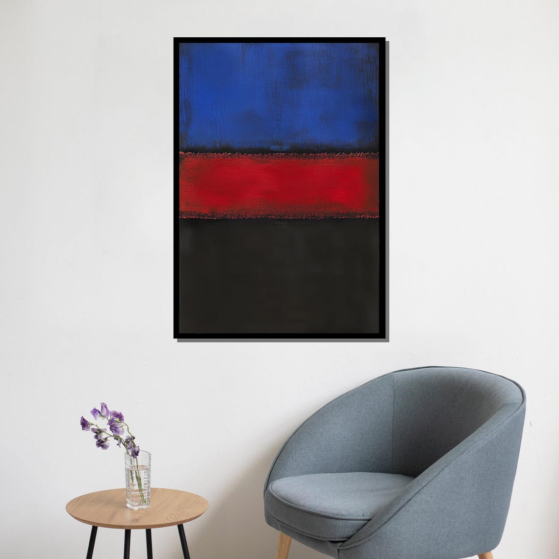 Mark Rothko Blue Red Black Primary Color Field Abstract Print - Image 5
