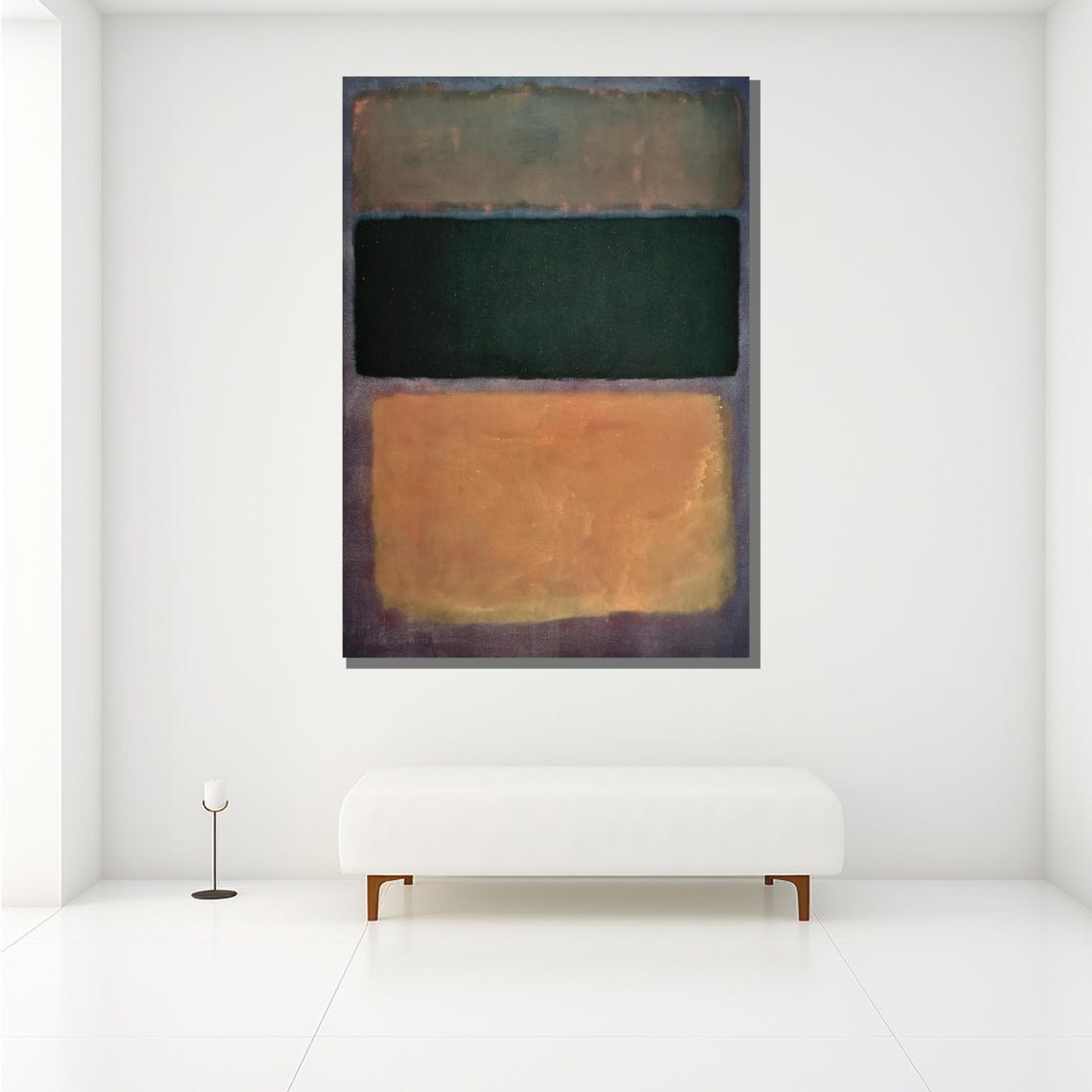 Mark Rothko Calm Green Tan Minimalist Color Field Abstract Print - Image 2