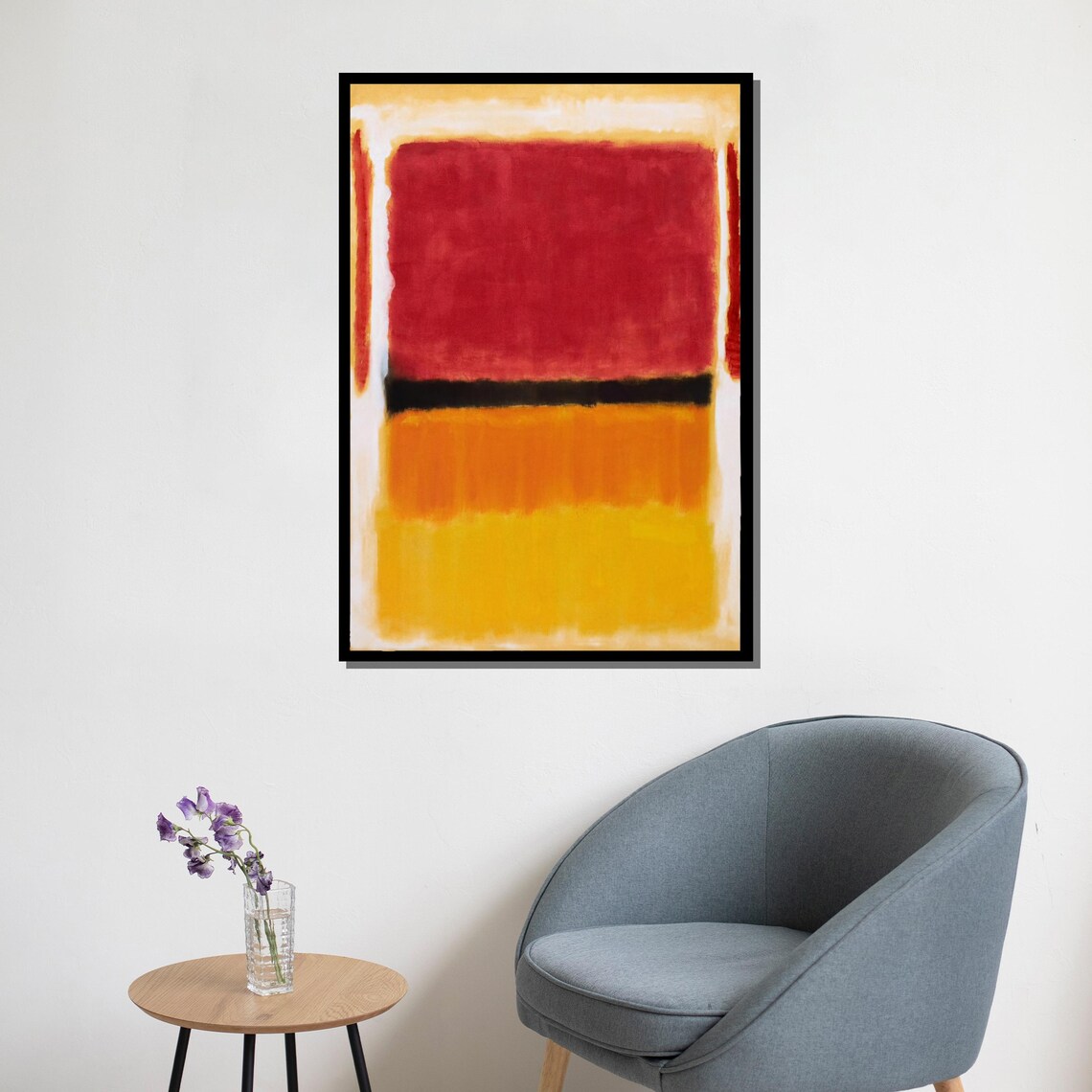 Mark Rothko Painting Red Black And Orange Abstract Art Modern Wall Decor Mid Century Gift Large Artwork - Image 5