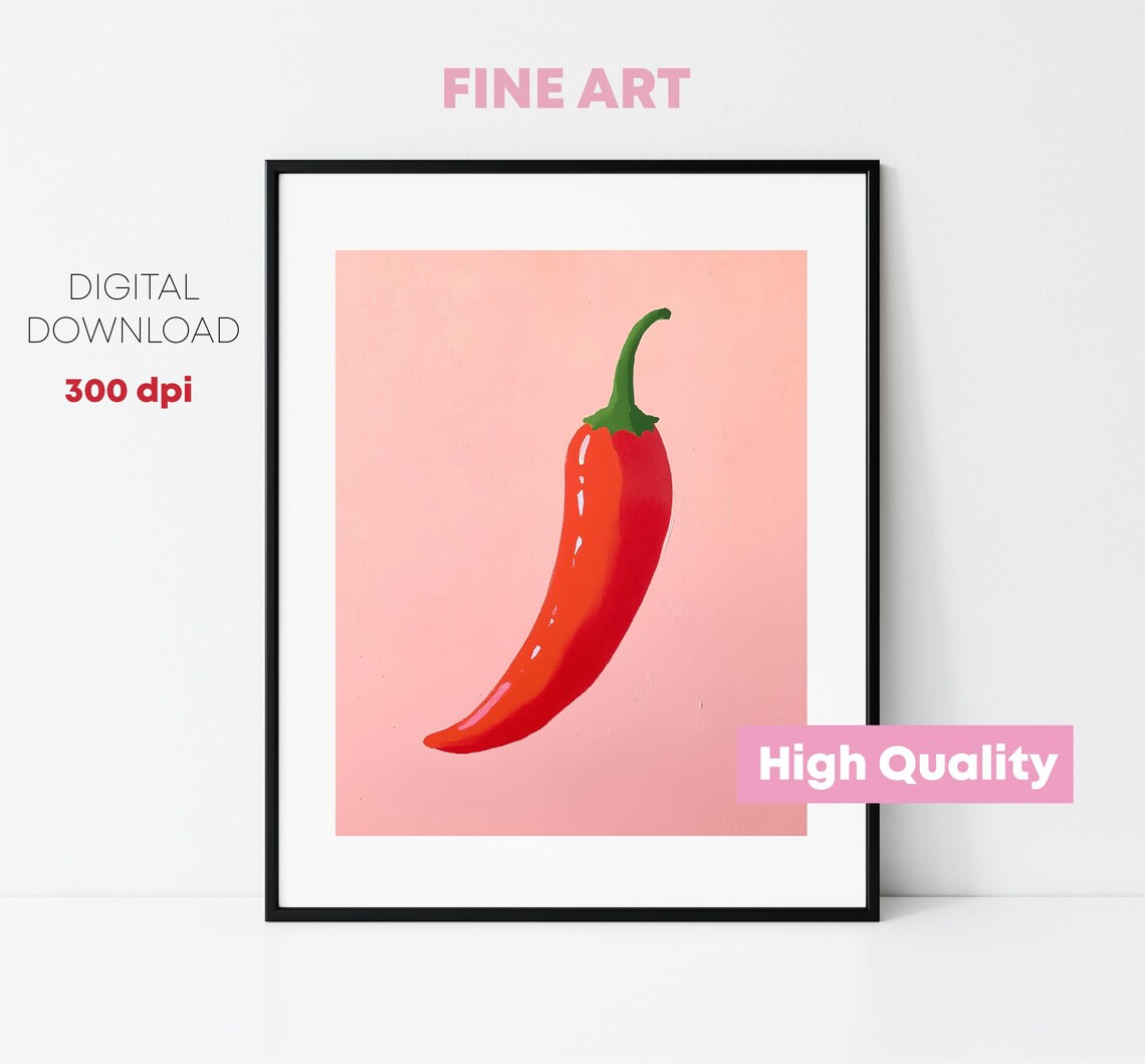Hot Pepper Art Vegetable Wall Print Vegetable Poster Cozy Art For The Kitchen Home Decorating Gift - Image 3