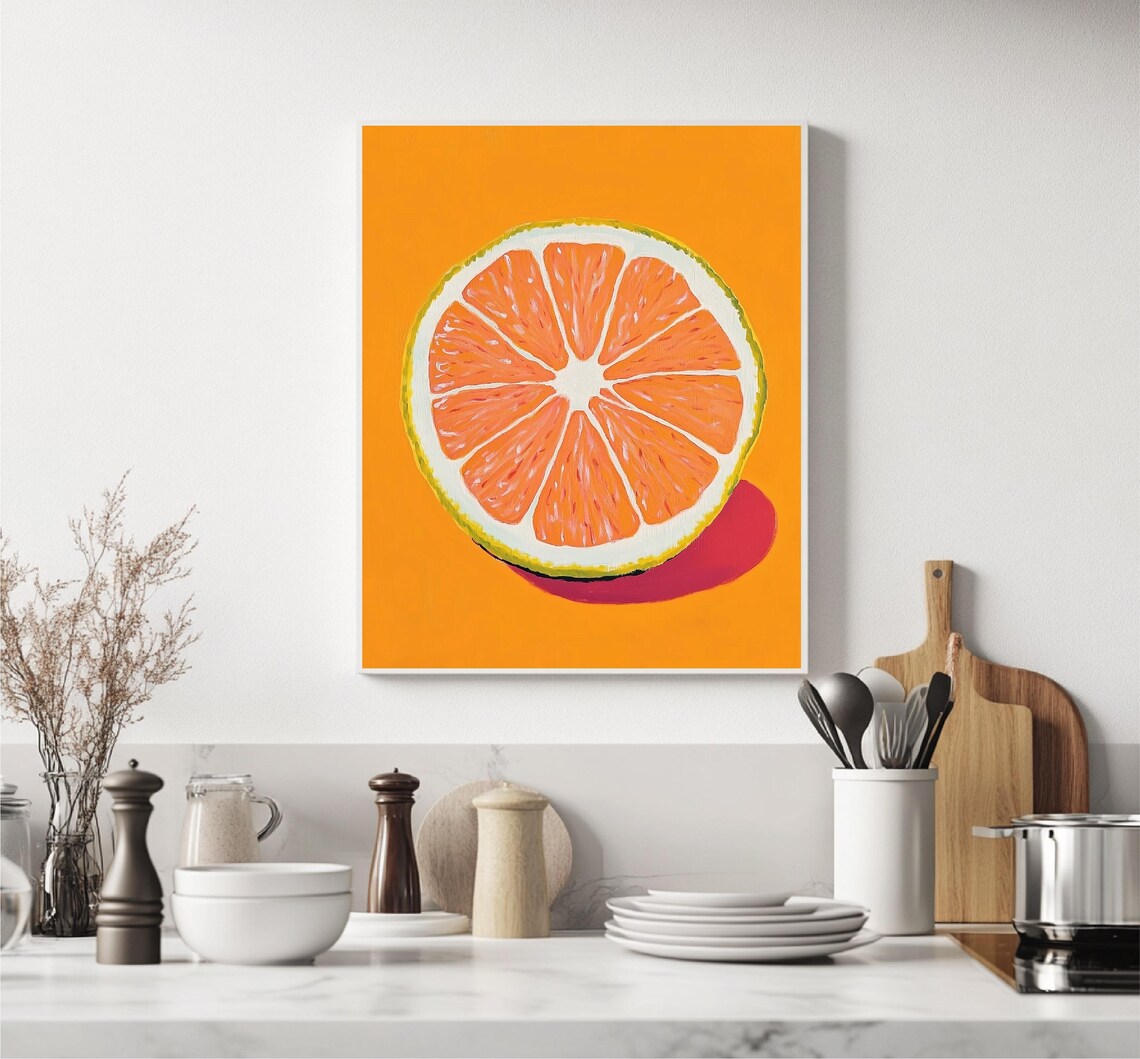 Art With Orange Fruit Wall Print Fruit Poster Cozy Art For The Kitchen Gift For Home Decoration - Image 5