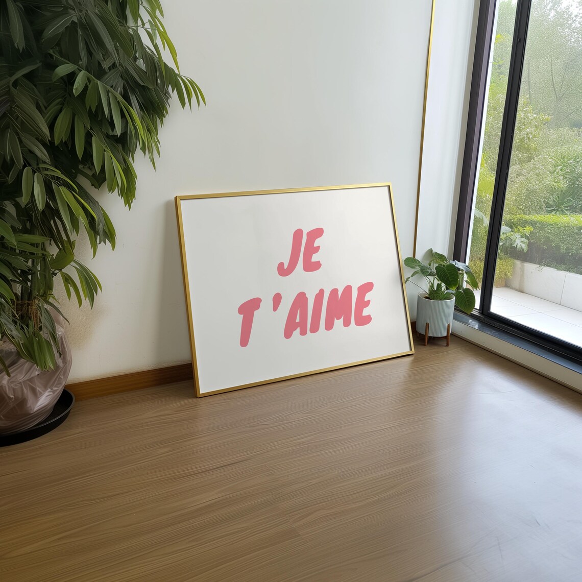 Je Taime Pink French Love Quote Romantic Coquette Wall Poster