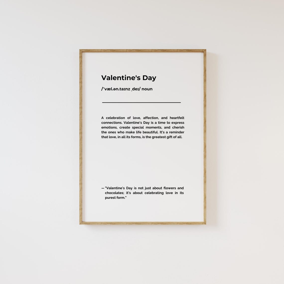 Valentines Day Definition Romantic Love Quote Typography Wall Art - Image 3