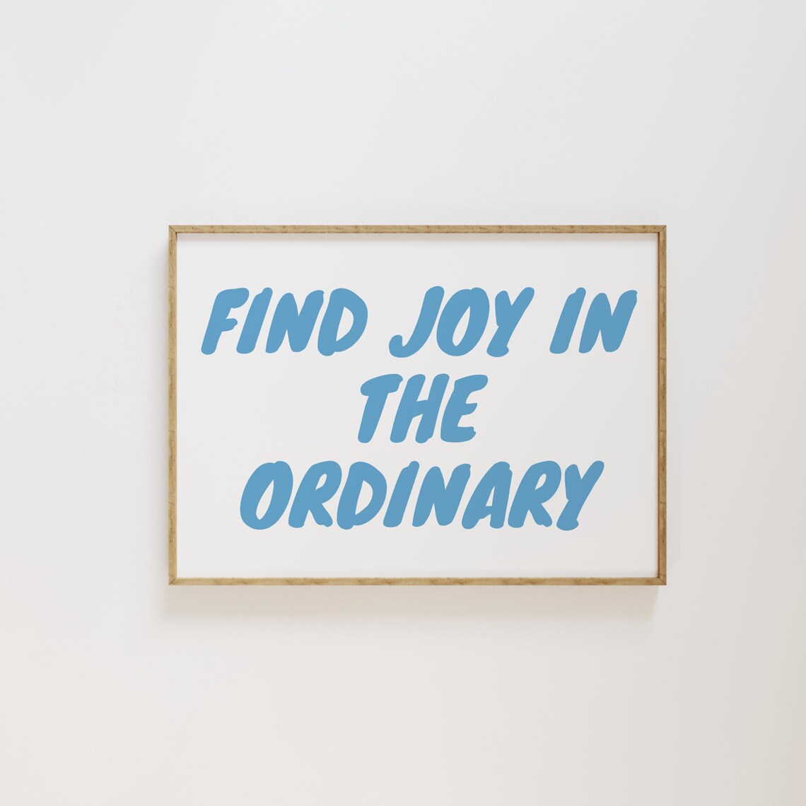 Find Joy In The Ordinary Blue Retro Bubble Lettering Quote Poster - Image 3