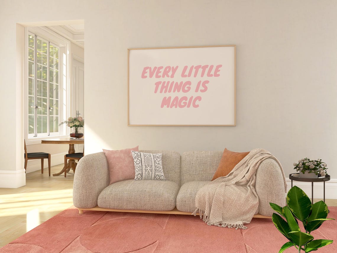 Every Little Thing Is Magic Pink Retro Bubble Lettering Poster - Image 3