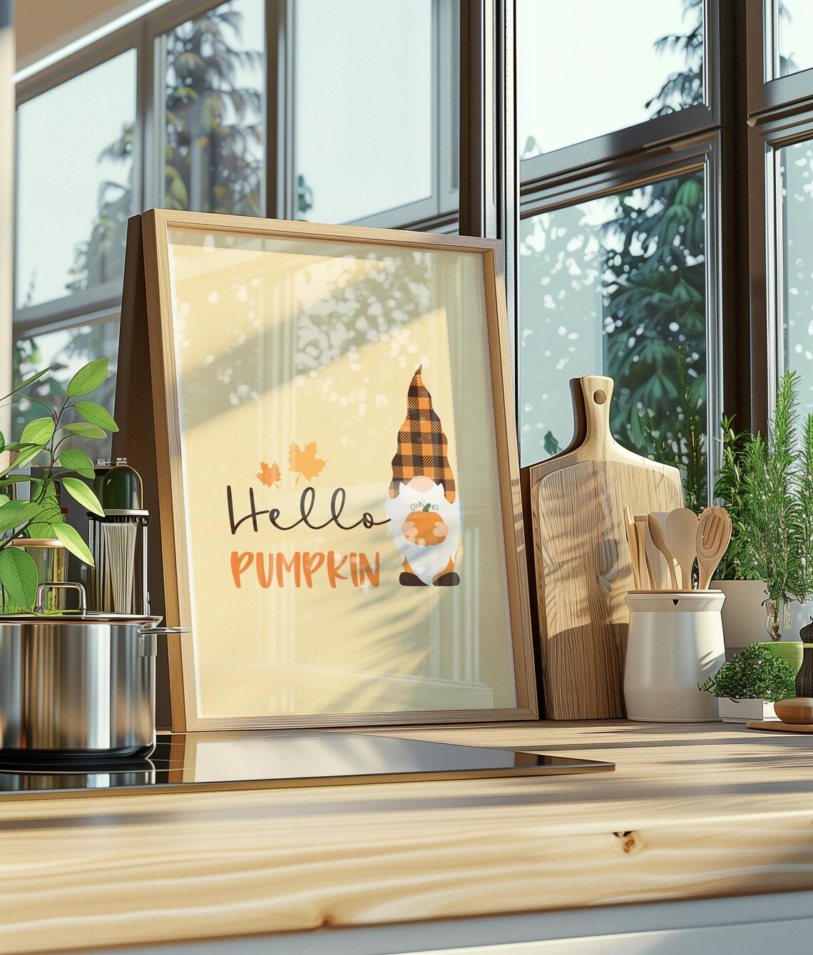 Hello Pumpkin Print Cute Fall Prints Fall Gallery Wall Art Autumn Wall Art - Image 3