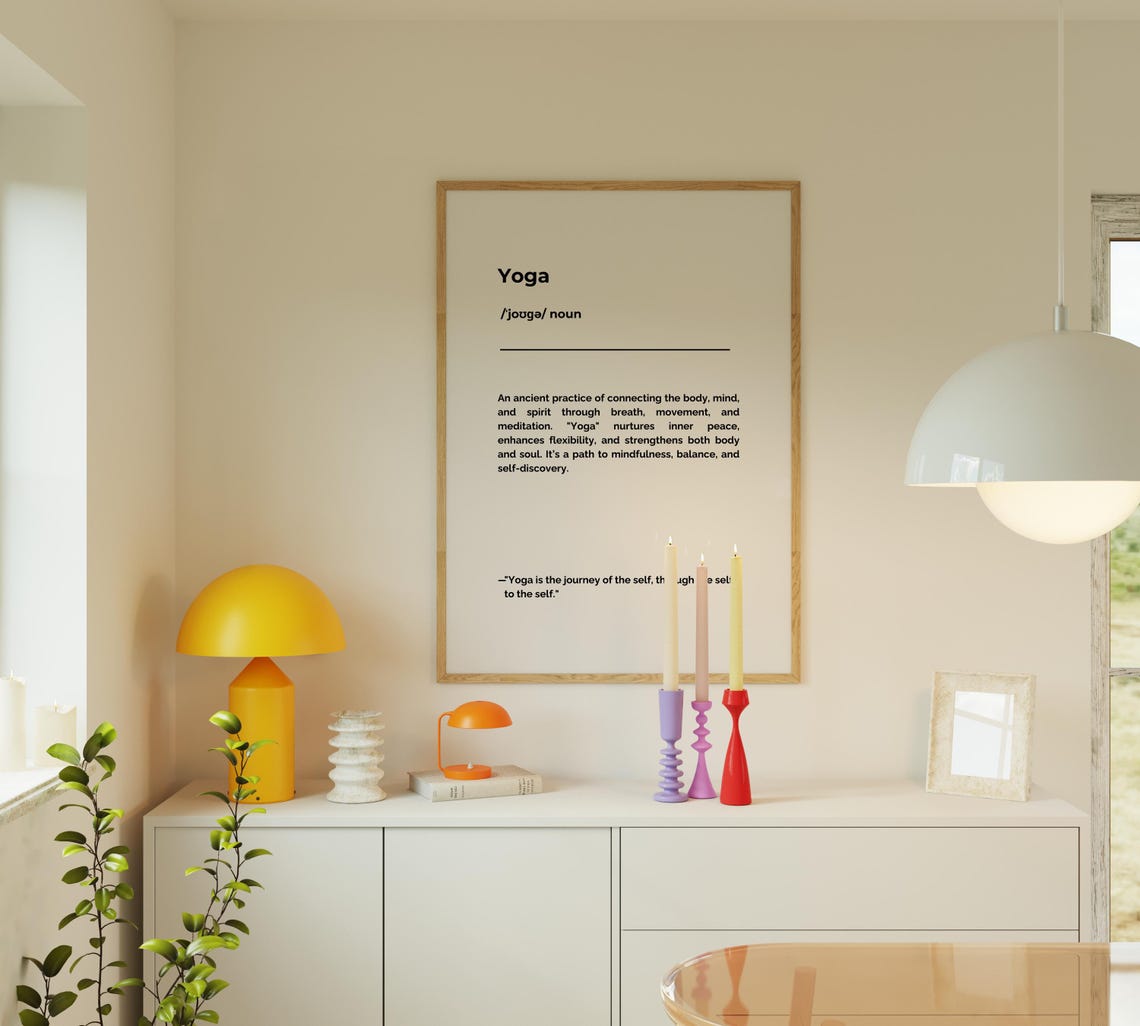 Yoga Definition Poster Minimalist Mindfulness Studio Wall Decor - Image 2