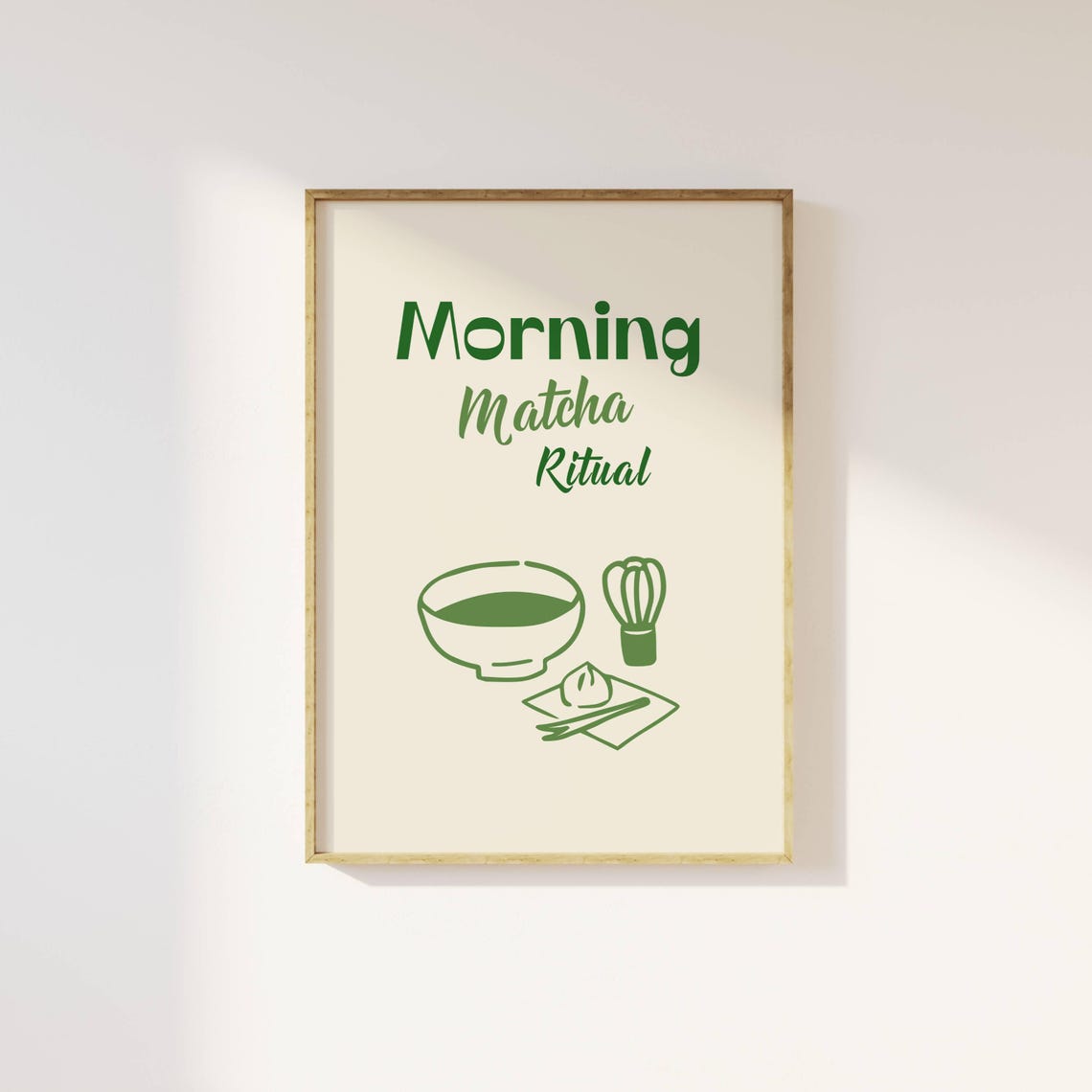 Morning Matcha Ritual Green Tea Kitchen Print Trendy Gift Decor - Image 2