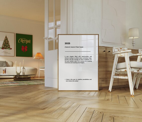 2025 Typography Wall Art Art Print Modern Wall Art New Year Home Decor 2025 Poster