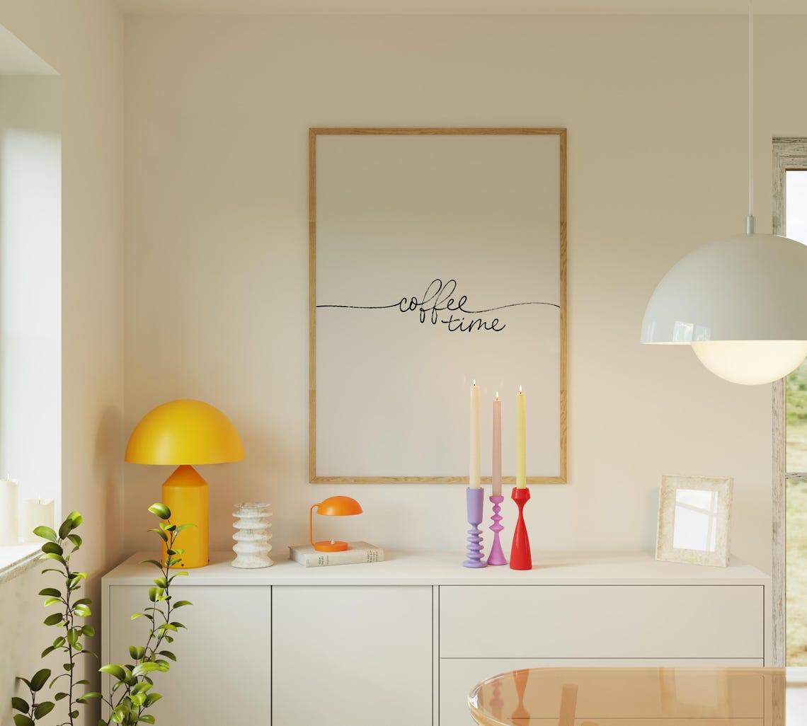 Coffee Wall Art Coffee One Line Art Modern Minimal Coffee Print Kitchen Wall Decor - Image 2