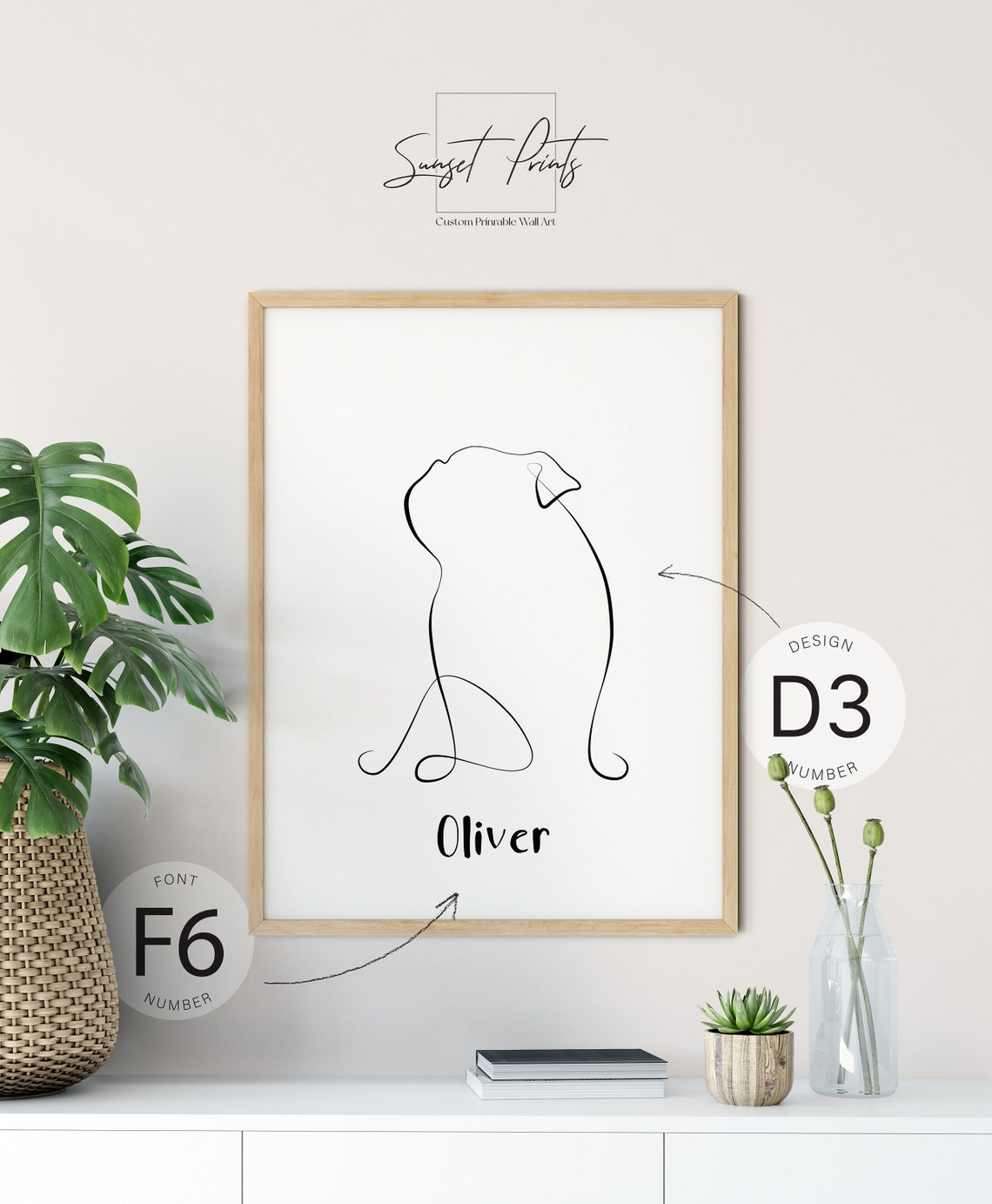 French Bulldog Customisable Gift Dog Lover Puppy Art Bulldog Line Drawing French Bulldog Silhouette Poster Gift Idea Animal Lover - Image 4