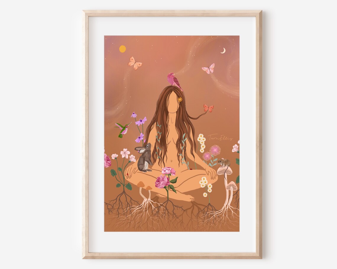 Rooted In Nature Boho Spiritual Wall Art Print