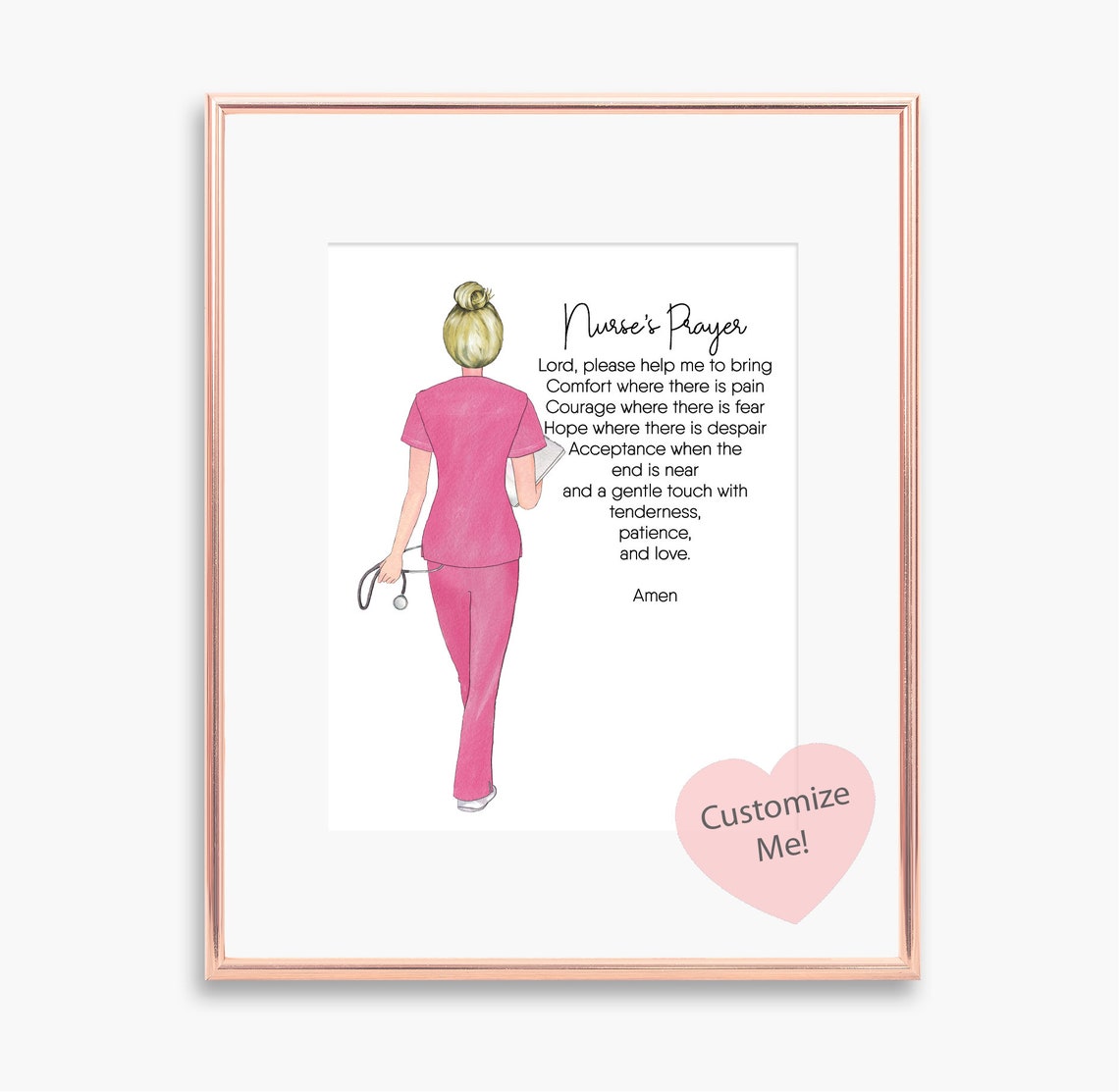Nurses Prayer Nurse Gift Custom Graduation Gift Bible Verse Nurse Wall Art Unframed Nurse Print Medical Physician Assistant